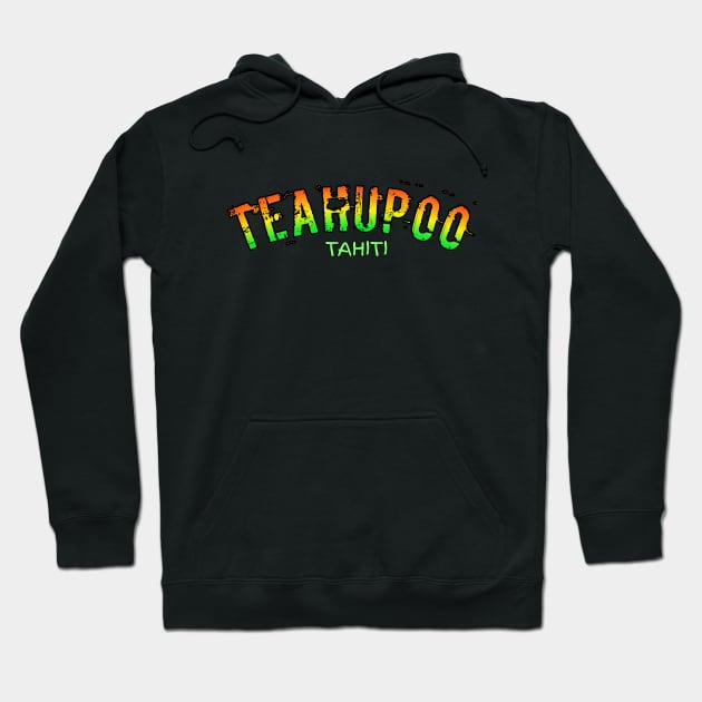 Surfing Tahiti Teahupoo Hoodie by Coreoceanart